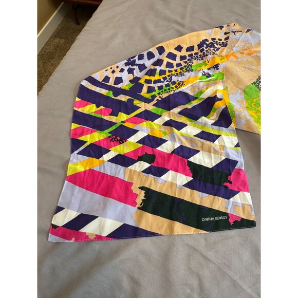 Cynthia Rowley Abstract Multicolor 100% Silk Scarf - Picture 3 of 10